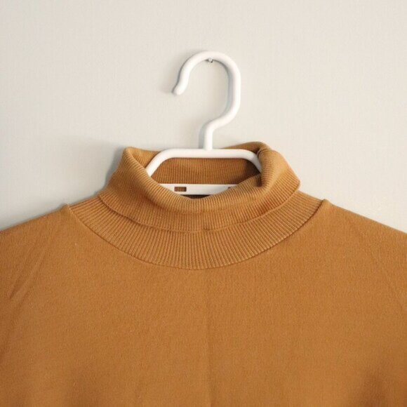 Vntg Ban Lon Sz L Men's Brown Tight Knit Turtleneck Stretch Long Sleeve Sweater - Picture 4 of 11